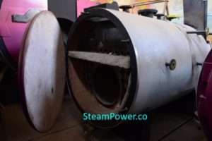 دریچه بازدید باز دیگ بخار استیم پاور کارواش بخار و بخارشوی صنعتی سیار افقی بویلر صنعتی