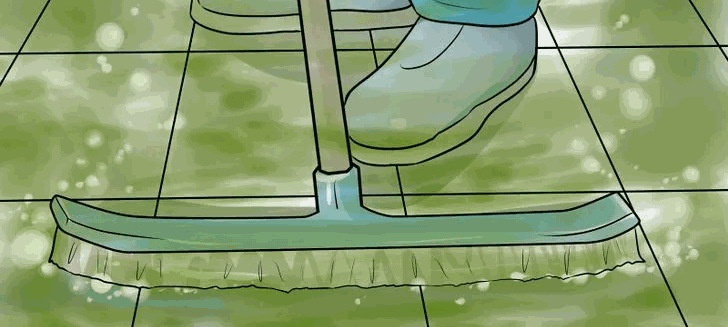 شستشو استخر بوسیله جارو و برس شستشو استخر با برس 